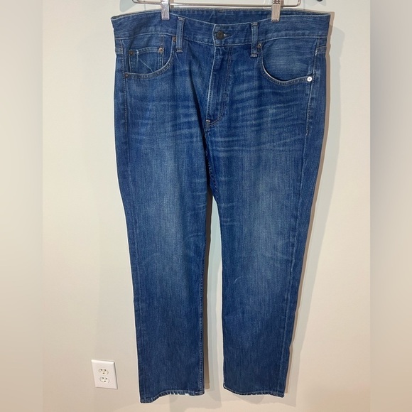 Men’s EUC Bonobos 34W 32L ‘The Blue Jean’ Dark-Medium Wash Classic Jeans Pants - Picture 1 of 10